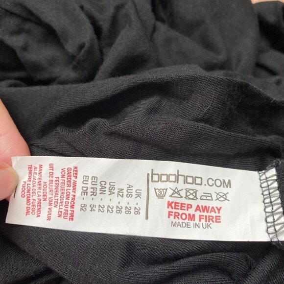 Boohoo Plus Basic Jersey Flare Trouser Pants Black Size 26 - Picture 11 of 12